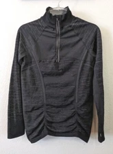 Athleta Fast Track 1/4 zip base layer L/S pullover Dark gray Running Top Size M