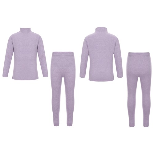 Girls Boys Loungewear Winter Thermal Underwear Kids Pajamas Set Solid Color - Picture 13 of 49