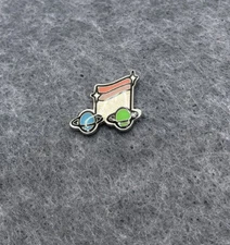 Space Themed Music Note Silver Tone Lapel Pin