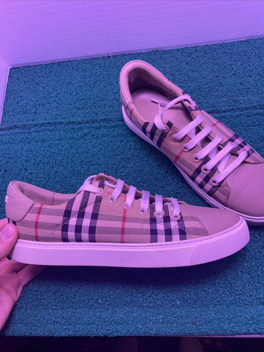 Burberry Women's Vintage Check and Leather Sneakers - Size