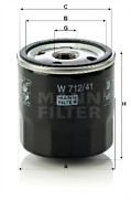 2 X GENUINE MANN W712/41 OIL FILTER (GM 1.7 Diesel - Low Blow) SAME DAY DISPATCH