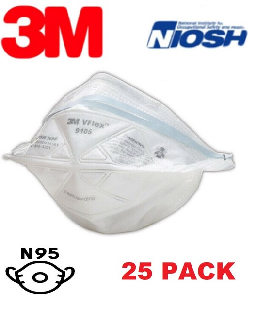 3M 9105 N95 VFlex Particulate Respirator Mask 50 Count for sale
