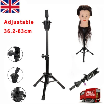 NEVERLAND BEAUTY & HEALTH Black Universal Hairdressing Mannequin Head Tripod Stand Holder Adjustable UK
