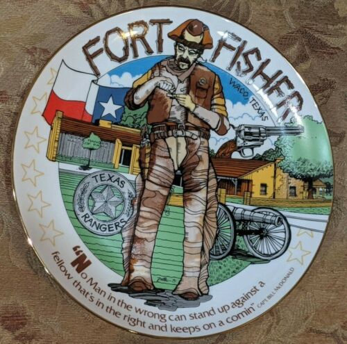 Fort Fisher-Waco,TX-Commemorative Plate-1981-Texas Rangers Hall of Fame-1of1000