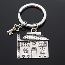 1pc House Warming Four Square Romantic Hearts Keys Love Key Keychain Charms Gift
