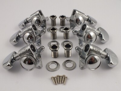 Chrome Locking Machine Heads 3 a-side Grover style for Gibson LP