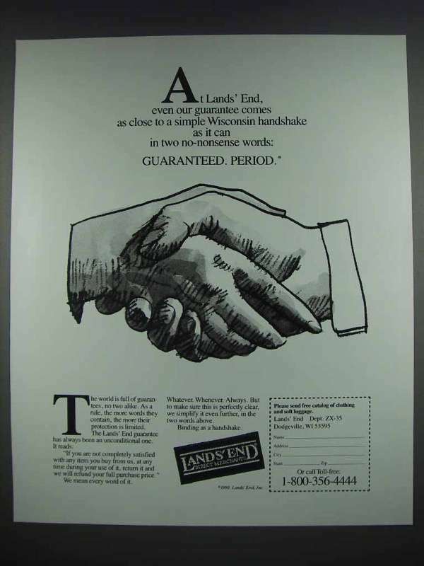 1990 Lands End Fashion Ad - Guaranteed Period | eBay
