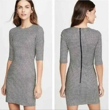 Alice + Olivia Delora Herringbone Mini Dress Sz 2 Black/White Y2K Dark Romantic