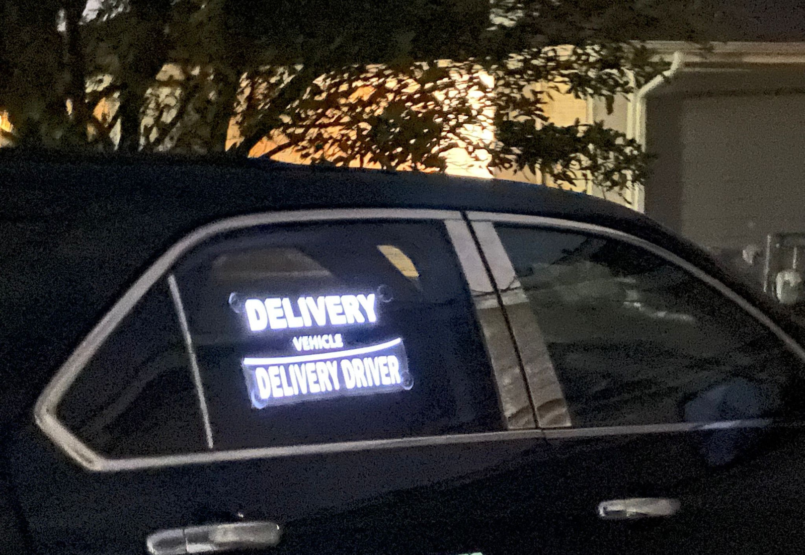 delivery driver car sign