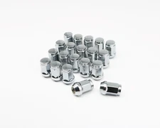 20 For Mustang Lug Nuts Bulge Acorn  1/2"-20 | Closed End 5X4.5 | 5X114.3 Chrome