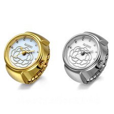 Men Women Analog Quartz Watch Ring-shaped Round Fashion Finger Elastic Watch