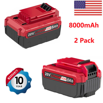 2pack 20V Max PCC685L PCC682L for Porter Cable 20 Volt 8.0Ah Battery Lithium-Ion