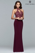 Faviana Formal Prom Dress - Model 7750 in Bordeaux - Size 2