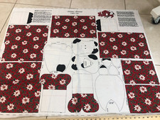 Cut  Sew Fabric Panel Christina Christmas Calico Cow Soft Sculpture Holiday