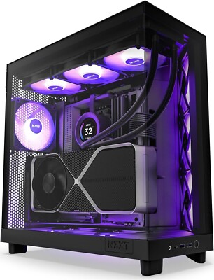 NZXT H6 FLOW RGB Compact Dual-Chamber Mid-Tower Airflow Case Black