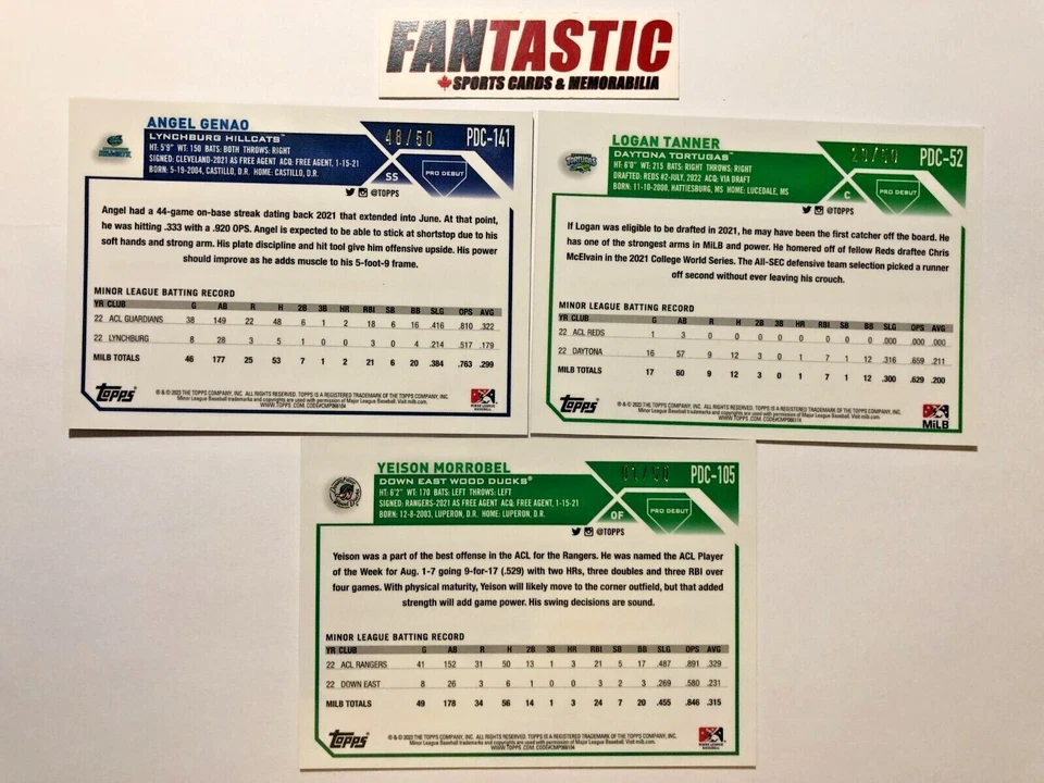 2023 Topps Pro Debut Gold Mini-Diamond CHROME Refractors /50 YOU PICK - Image 2 of 2