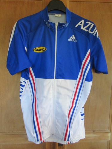 Maillot Cycliste Vintage Noret – Équipe De France FFC, Bleu Mavic, Taille 6/XXL