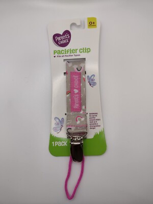 Parents Choice Lanyard Pacifer/Nuk Clip/Holder Rainbow Pink