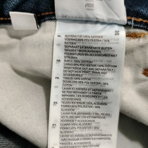G-STAR RAW gerades Bein Knopfleiste blau Denim Jeans Herren Größe tatsächlich 34x32 - Bild 6 von 8