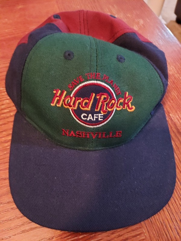 Vintage 1990's Hard Rock Cafe, Nashville, TN Purple, Green, Blue Snap Back Hat