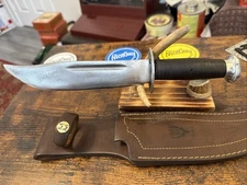 Pal? Cattaraugus? Fighting Hunting Fixed Blade Knife. Muela Sheath. No Tang Mark
