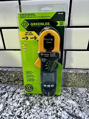 GREENLEE CM660 CLAMP ON LCD 600 VOLTAGE AC AMP METER ELECTRICAL TESTER 3442829