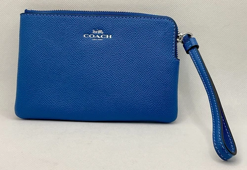 Bracciale Coach autentico in pelle incrociata blu ottime condizioni
