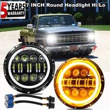 7 inch Round LED Headlights Black Sealed Beam For Chevy C10 C20 C30 Pickup Nova