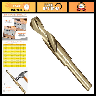 3/4'' Cobalt Drill Bit - High Speed Steel M35 Reduced Shank for Metal, Stainless