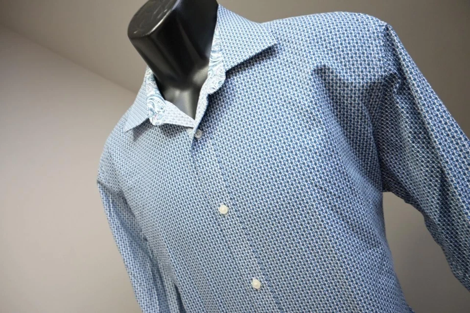 Camisa de vestir Ted Baker Endurance London floral puño abatible para hombre talla 16 34/35 grande Foto 3 de 4