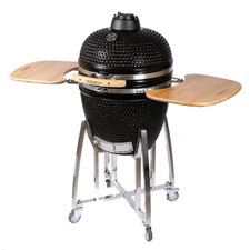 21" Ceramic Kamado BBQ Oven - Multi-Fuel Grill for BBQ, Slow