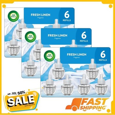 ( 3 Pack ) Air Wick Scented Oil Plug-in Refills, Fresh Linen, 6 Count