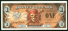 2007 Pirates of the Caribbean Disney World $1 One Dollar Rodgers R-139 Crisp!