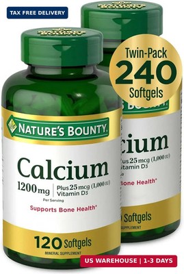 Nature's Bounty Calcium 1200 mg with Vitamin D3 - Bone Health Softgels, Calcium