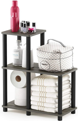 Turn-N-Tube Accent Decorative Shelf, French Oak Grey/Black
