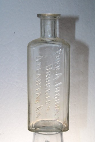 ATLANTA GA MEDICINE  BOTTLE FRED A INGHRAM  DRUGGISTS 5 1/2'' SCARCE