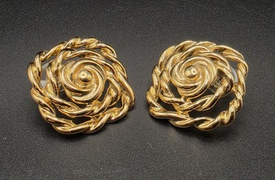 Vintage AVON Goldfarbene Twist Seil Statement Ohrstecker Etrusker Stil 80er