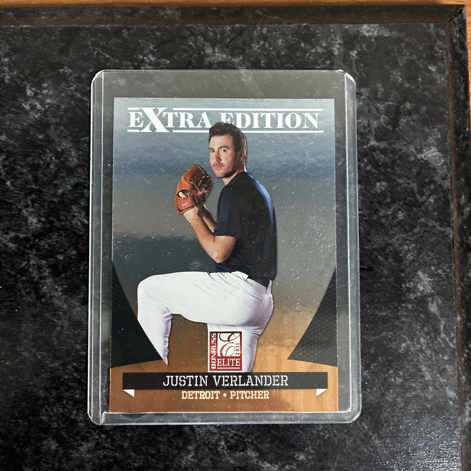 ⚾️ PLACA FOTO Y TARJETAS VINTAGE MLB TIGRES DETROIT JUSTIN VERLANDER 12" X 15" 👀 Foto 4 de 4