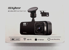 Kyltoor 4K Ultra High Definition Dual Dash Cam Loop Recording Black Open Box