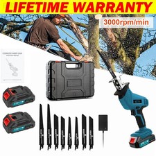 21V Reciprocating Saw Cordless Hand Saw Electric Wood Metal Cutter w/2 Battery 