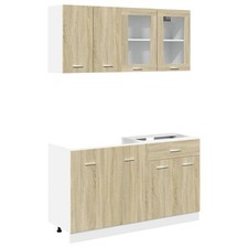 4 Piece Kitchen Cabinet Set Chipboard Storage Cupboard Multi Colours vidaXL