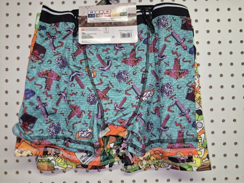 Minecraft Boy's Multicolor New Athletic Boxer Briefs Underwear 4-Pack Size XL - Picture 3 of 3