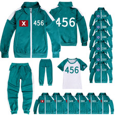 Kids Squid 2 Cosplay Numbers Game Costume Sweatshirt Jacket Pants T-Shirt 4-13Y