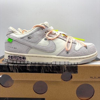 Nike Dunk Low Off-White (Lot 12) Sail Grey Athletic Shoes Size 8 Mens DJ0950-100