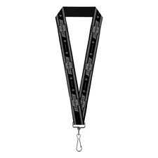 Buckle-Down Lanyard Vintage Chevrolet 1934 Bowtie Logo Stars Stripe Black Grays,