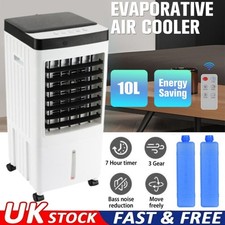 10L Portable Air Cooler Fan with Remote Control Ice Cold Cooling Conditioner UK