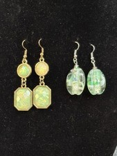 Teardrop-Shaped Frosted Sea Glass Dangle Earrings, Beach Fashion, Sea Jewelry