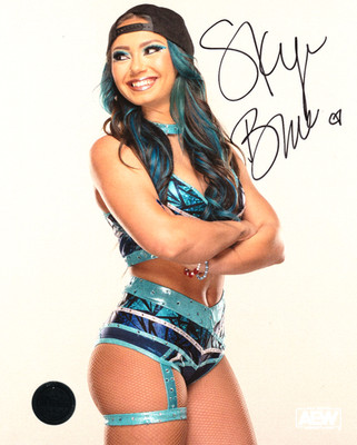  AEW Limited Edition Skye Blue handsigniertes Autogramm All Elite Crate Neu 