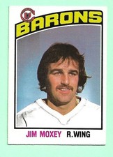 (1) JIM MOXEY 1976-77 O-PEE-CHEE # 349 BARONS ROOKIE EX/EX+ CARD (M6597)