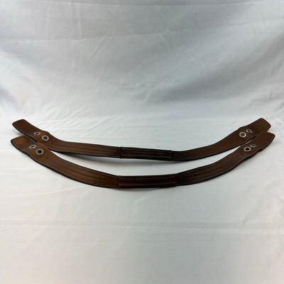 Coach Brown Leather Replacement Handles 8'' Drop Silver Hardware Pair Restoration